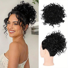Curly Hair Bun Extension Drawstring Elastic Large Bun 70g