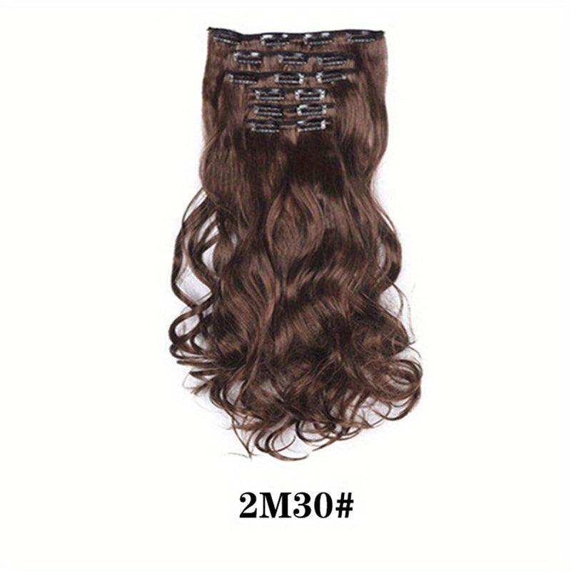 6pcs Wavy Curly Hair Extensions 16 Clip Synthetic Fiber Women