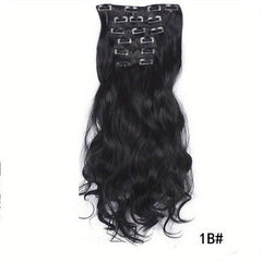 6pcs Wavy Curly Hair Extensions 16 Clip Synthetic Fiber Women
