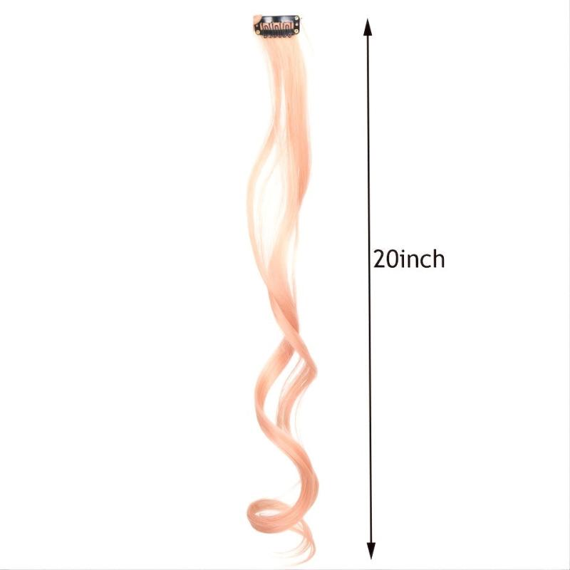 Y2K Long Curly Hair Extensions Clips Heat Resistant Wavy Colorful Hair for Party