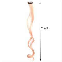 Y2K Long Curly Hair Extensions Clips Heat Resistant Wavy Colorful Hair for Party