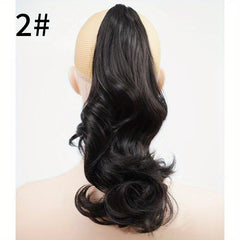 Long Curly Wavy Ponytail Extensions - Synthetic Clip In Hair Extensions