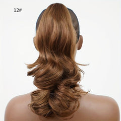 Long Curly Wavy Ponytail Extensions - Synthetic Clip In Hair Extensions