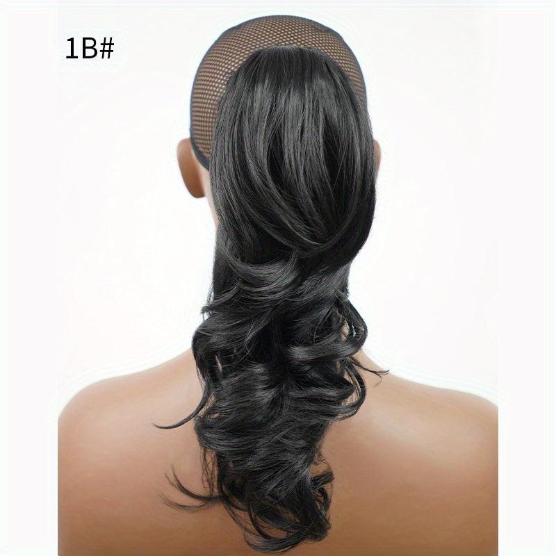 Long Curly Wavy Ponytail Extensions - Synthetic Clip In Hair Extensions