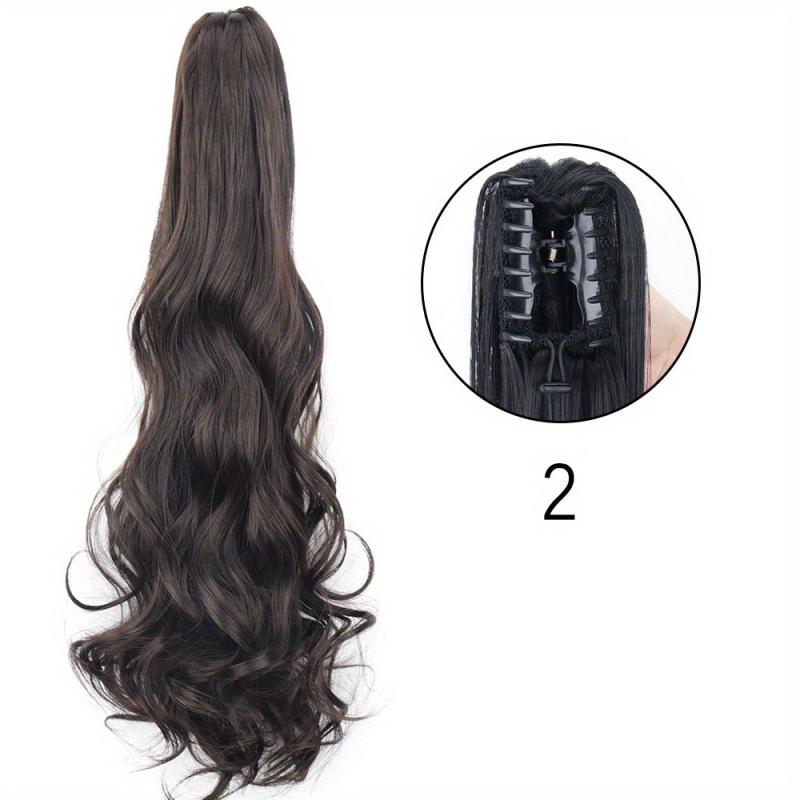 Long Curly Wavy Ponytail Extensions Synthetic Clip In Hair Extensions