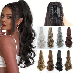 Long Curly Wavy Ponytail Extensions Synthetic Clip In Hair Extensions