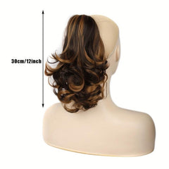 30 48 Cm Short Curly Hair Clip Ponytail Synthetic Hair Extension Updo Wig