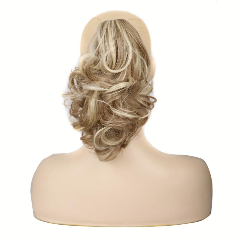 30 48 Cm Short Curly Hair Clip Ponytail Synthetic Hair Extension Updo Wig