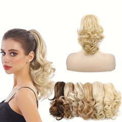 30 48 Cm Short Curly Hair Clip Ponytail Synthetic Hair Extension Updo Wig