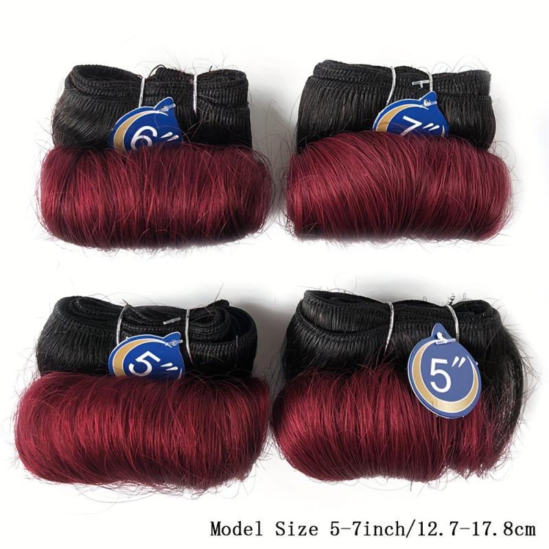 Brazilian Curly Hair Weave Bundles 100 Human Hair 4 Bundles 1B 30 27 Burgundy
