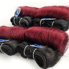 Brazilian Curly Hair Weave Bundles 100 Human Hair 4 Bundles 1B 30 27 Burgundy
