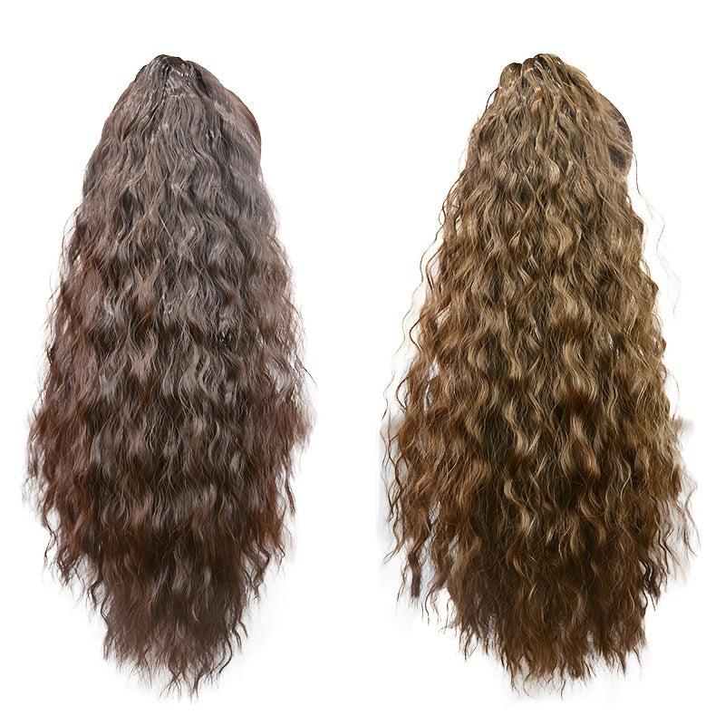 Long Curly Wavy Ponytail Extensions Synthetic Clip In Hair Extensions