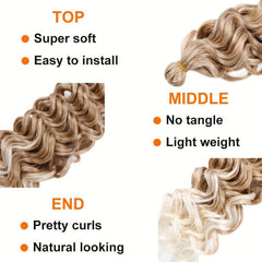 50 8 Cm Afro Curl Ombre Blonde Crochet Hair Extensions