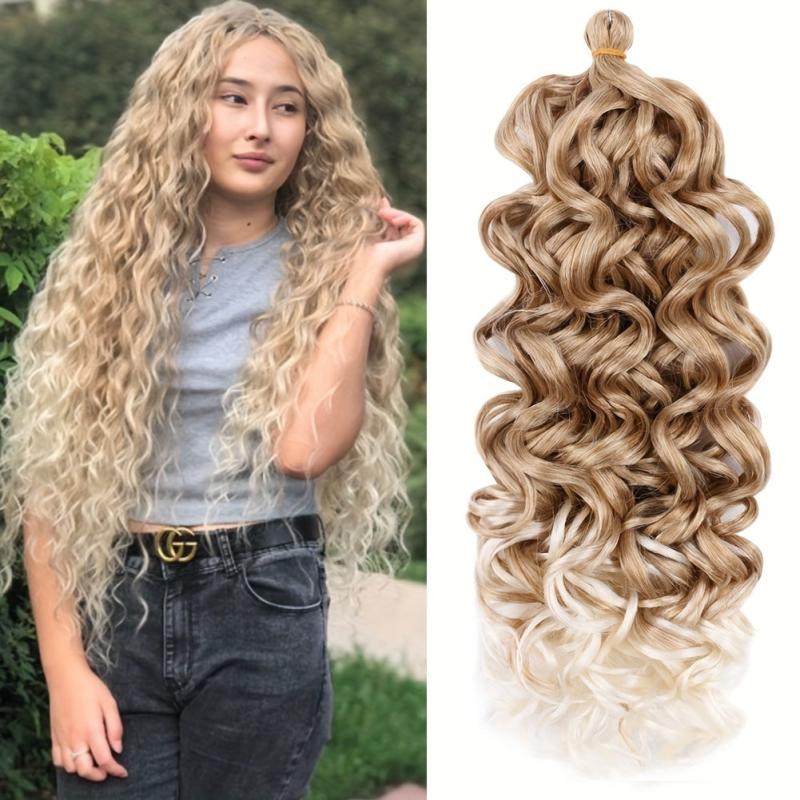 50 8 Cm Afro Curl Ombre Blonde Crochet Hair Extensions