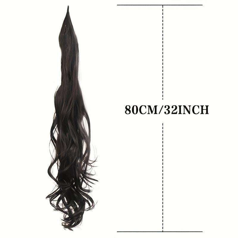 Curly Wavy Ponytail Extensions Synthetic Hair Natural Look