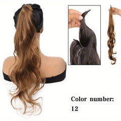Curly Wavy Ponytail Extensions Synthetic Hair Natural Look