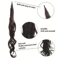 Curly Wavy Ponytail Extensions Synthetic Hair Natural Look