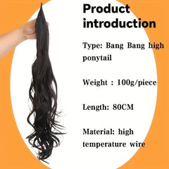 Curly Wavy Ponytail Extensions Synthetic Hair Natural Look