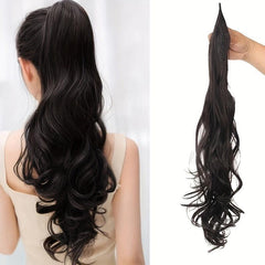 Curly Wavy Ponytail Extensions Synthetic Hair Natural Look