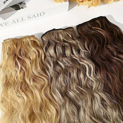 Curly Wavy Synthetic Hair Extensions 16 Clips In Thick Hair Invisible Full Head