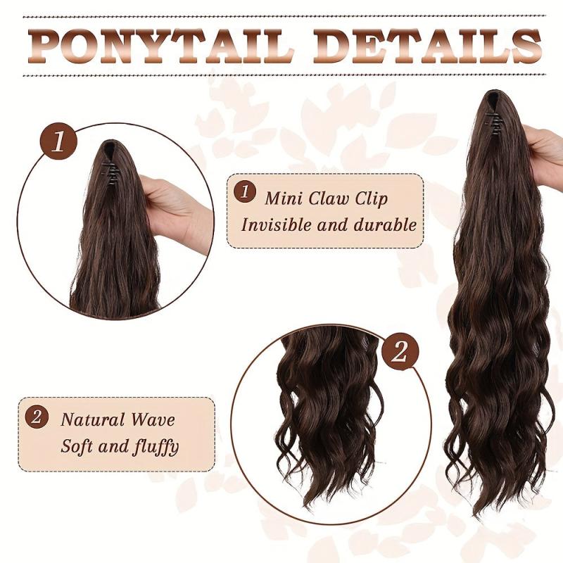 Synthetic Wavy Claw Clip Ponytail Extension 50.8 cm