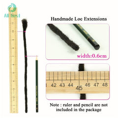 Human Hair Dreadlock Extensions 10 Strands 100% Real Hair