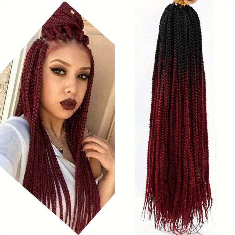 60 96 Cm Box Braids Crochet Hair Extensions Pre-looped Synthetic Hair Crotchet