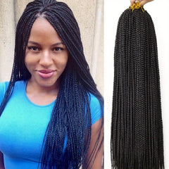 60 96 Cm Box Braids Crochet Hair Extensions Pre-looped Synthetic Hair Crotchet