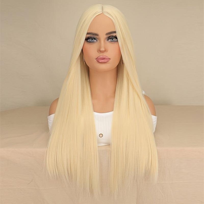 Blonde Long Curly Double Ponytail Synthetic Wig With Bangs