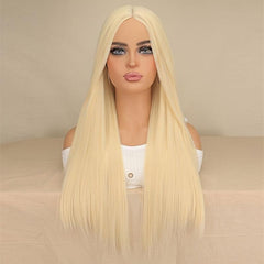 Blonde Long Curly Double Ponytail Synthetic Wig With Bangs