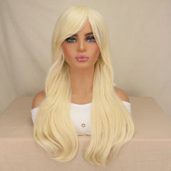 Blonde Long Curly Double Ponytail Synthetic Wig With Bangs