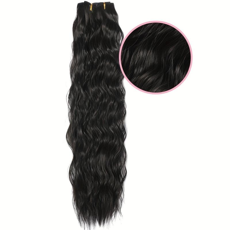 Brown Mixd Synthetic Clip On Hair Extension 6Pcs Set 50 Long Culy Hairpiece