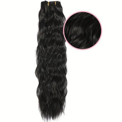 Brown Mixd Synthetic Clip On Hair Extension 6Pcs Set 50 Long Culy Hairpiece