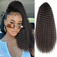 Afro Curly Ponytail Synthetic Hair Piece For Women Natural Daily Use