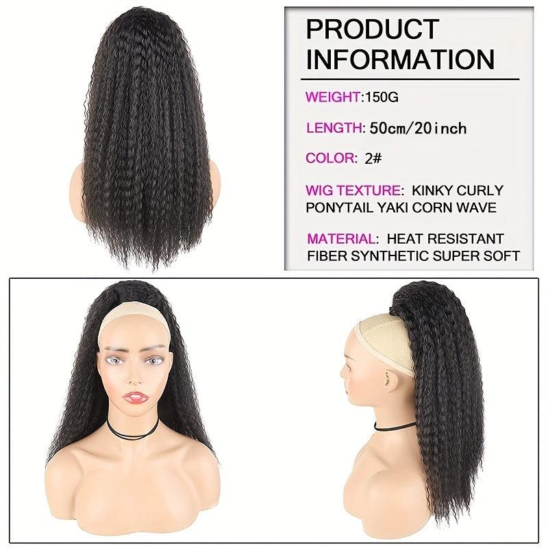 Afro Curly Ponytail Synthetic Hair Piece For Women Natural Daily Use