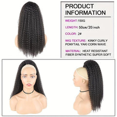 Afro Curly Ponytail Synthetic Hair Piece For Women Natural Daily Use