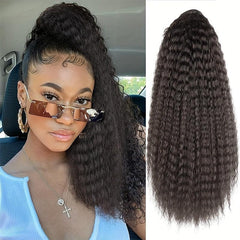 Afro Curly Ponytail Synthetic Hair Piece For Women Natural Daily Use