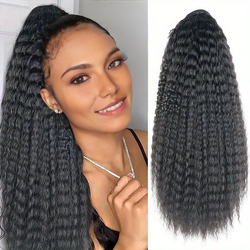 Afro Curly Ponytail Synthetic Hair Piece For Women Natural Daily Use