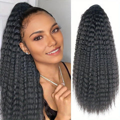 Afro Curly Ponytail Synthetic Hair Piece For Women Natural Daily Use