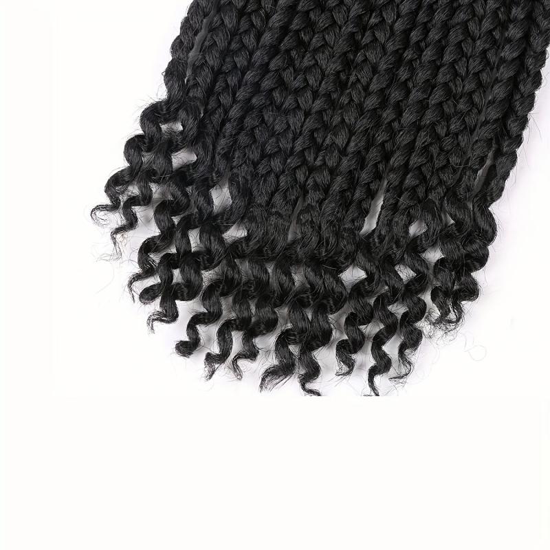 25 Bob Box Braid Crochet Hair with Curly Ends for Girls and Women