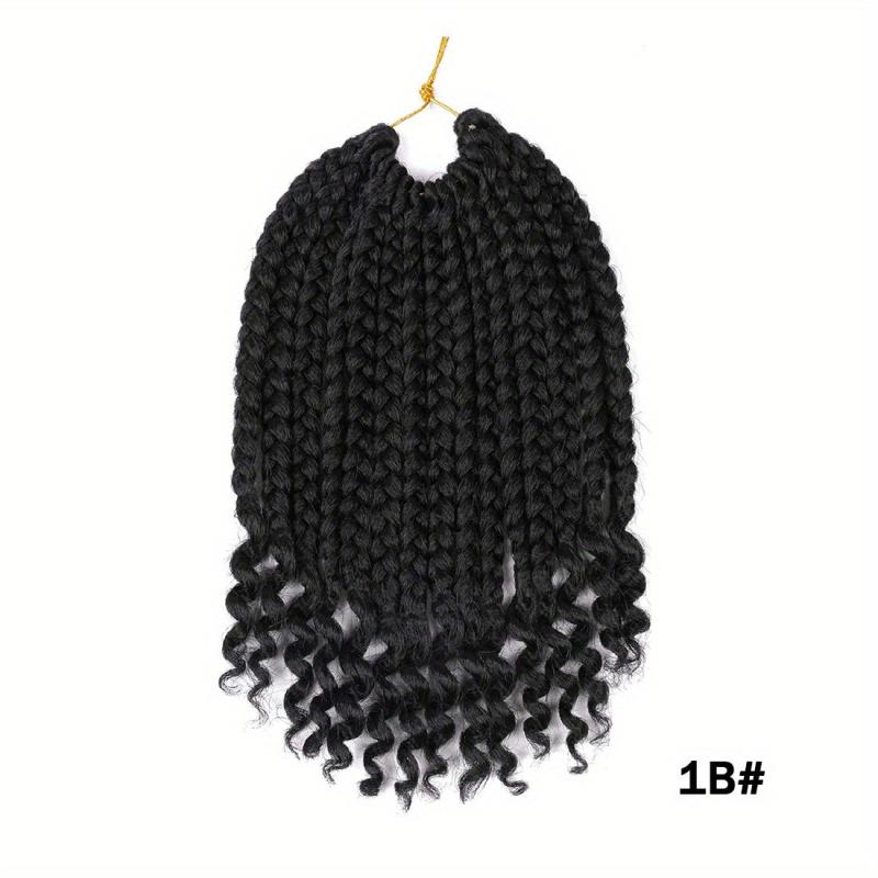 25 Bob Box Braid Crochet Hair with Curly Ends for Girls and Women