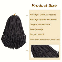 6Packs Curly Ends 25 4 Cm Box Braid Crochet Hair Synthetic