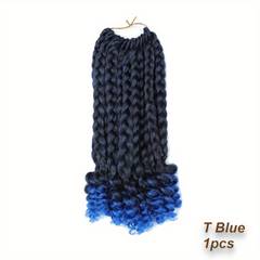 6Packs Curly Ends 25 4 Cm Box Braid Crochet Hair Synthetic