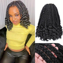 6Packs Curly Ends 25 4 Cm Box Braid Crochet Hair Synthetic