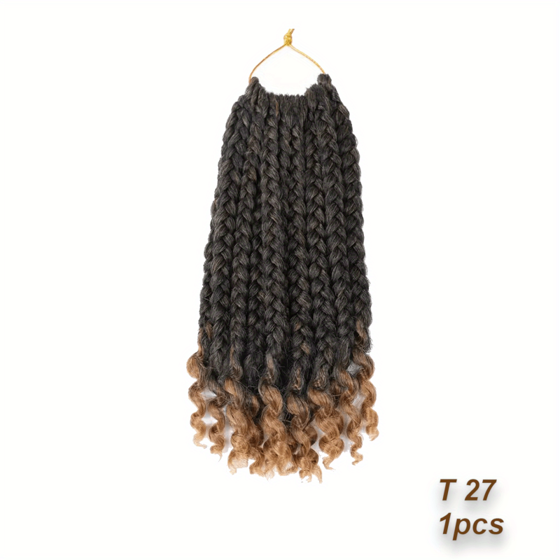 6Packs Curly Ends 25 4 Cm Box Braid Crochet Hair Synthetic