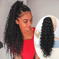 Curly Wavy Drawstring Ponytail Extension Hair Piece for Women