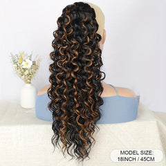 Curly Wavy Drawstring Ponytail Extension Hair Piece for Women