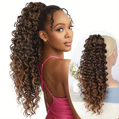Curly Wavy Drawstring Ponytail Extension Hair Piece for Women