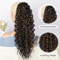 Curly Wavy Drawstring Ponytail Extension Hair Piece for Women