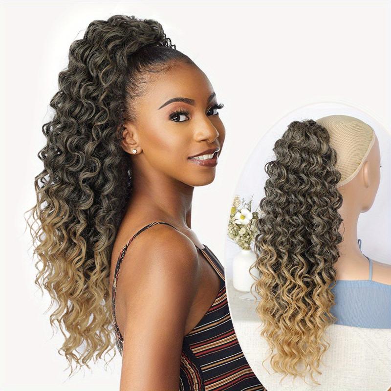 Curly Wavy Drawstring Ponytail Extension Hair Piece for Women